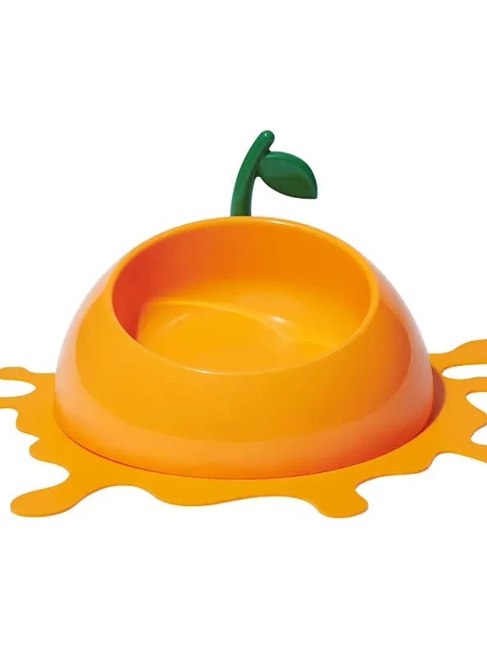 VETRESKA Juicy Tangerine Pet Food Bowl with Leaf Spoon & Splash Mat 🍊🐶